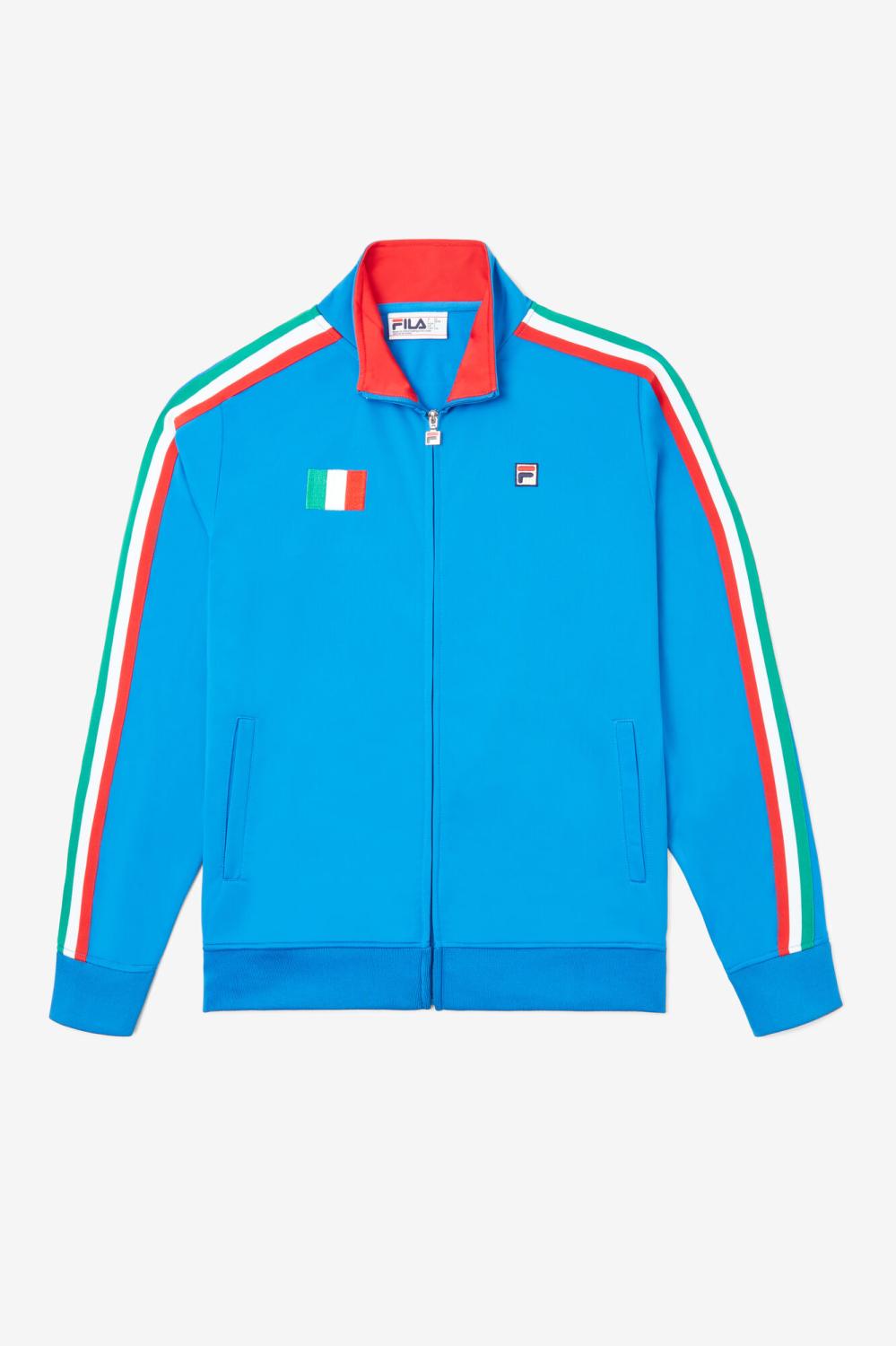 Men Sweatsuits & Tracksuits | FILA Italy Track Jacket 420 PRINCE BLUE / RED