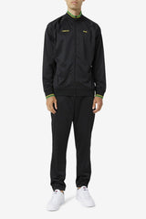 Men Sweatsuits & Tracksuits | FILA Jamaica Track Jacket 001 BLACK / CYBER YELLOW / FERN GREEN