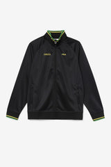 Men Sweatsuits & Tracksuits | FILA Jamaica Track Jacket 001 BLACK / CYBER YELLOW / FERN GREEN