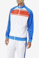 Men Sweatsuits & Tracksuits | FILA Puerto Rico Track Jacket 100 WHITE / PRINCESS BLUE / FIERY RED