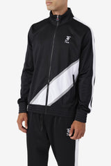 Men Sweatsuits & Tracksuits | FILA Runi Track Jacket 001 BLACK / WHITE / MONUMENT