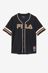 Men Tops | FILA 2Pac Baseball Jersey 001 BLACK / TOBACCO BROWN / WHITE
