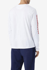 Men Tops | FILA Bevans Park Long Sleeve Tee 100 WHITE