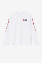 Men Tops | FILA Bevans Park Long Sleeve Tee 100 WHITE