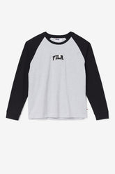 Men Tops | FILA Chet Raglan Tee 064 LIGHT GREY MARL / BLACK