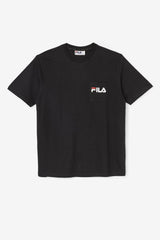 Men Tops | FILA Curtis Pocket Tee 001 BLACK / WHITE / JUNE BUG