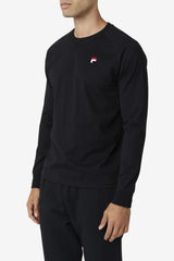 Men Tops | FILA Flynn Long Sleeve Tee 001 BLACK