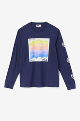 Men Tops | FILA Kare Long Sleeve Tee 410 FILA NAVY / ICED AQUA / EGRET