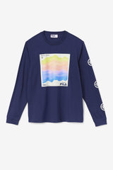 Men Tops | FILA Kare Long Sleeve Tee 410 FILA NAVY / ICED AQUA / EGRET