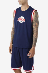 Men Tops | FILA Ovi Basketball Jersey 410 FILA NAVY / FILA RED / WHITE