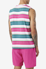 Men Tops | FILA Sandu Sleeveless Tee 100 WHITE / FUCHSIA PURPLE / BAYOU
