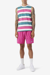 Men Tops | FILA Sandu Sleeveless Tee 100 WHITE / FUCHSIA PURPLE / BAYOU