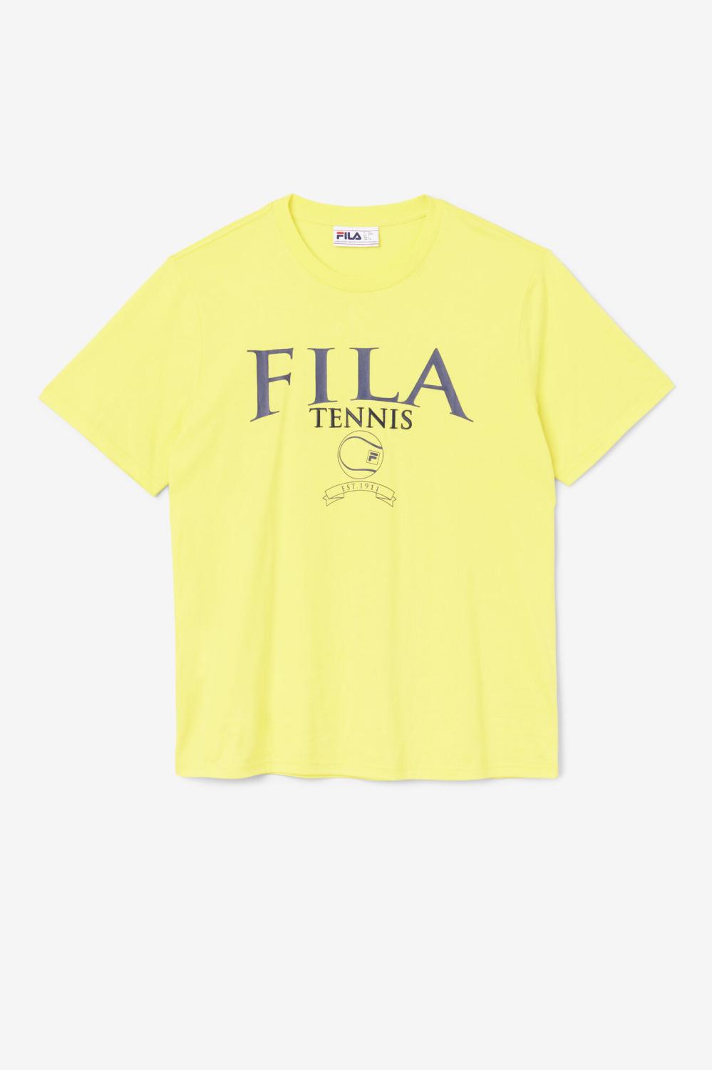 Men Tops | FILA Saran Tee 732 BLAZING YELLOW / FILA NAVY
