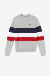 Men Tops | FILA Willkie Sweater 289 LIGHT GREY MARL / PEACOAT / WHITE