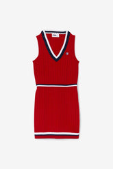 Women Dresses & Rompers | FILA Darian Sweater Knit Dress 640 FILA RED
