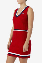 Women Dresses & Rompers | FILA Darian Sweater Knit Dress 640 FILA RED