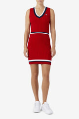 Women Dresses & Rompers | FILA Darian Sweater Knit Dress 640 FILA RED