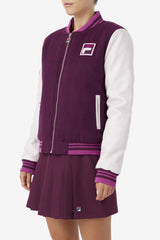 Women Jackets & Outerwear | FILA Dixon Varsity Jacket 894 GRAPE WINE / POTPOURRI / BATON ROUGE