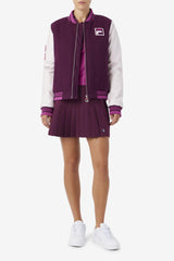 Women Jackets & Outerwear | FILA Dixon Varsity Jacket 894 GRAPE WINE / POTPOURRI / BATON ROUGE