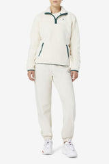 Women Jackets & Outerwear | FILA Kyomi Quarter Zip Pullover 300 TOFU / FOREST BIOME