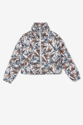 Women Jackets & Outerwear | FILA Loretta Snap Off Sleeve Cropped Puffer Jacket 047 GIRAFFE PRINT