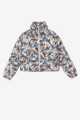 Women Jackets & Outerwear | FILA Loretta Snap Off Sleeve Cropped Puffer Jacket 047 GIRAFFE PRINT