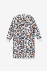 Women Jackets & Outerwear | FILA Paulana Giraffe Print Long Puffer Coat 047 GIRAFFE PRINT