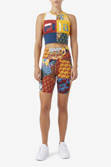 Women Shorts & Pants | FILA Elowen Bike Short 933 MOONLIT OCEAN / RADIANT YELLOW / WHTE