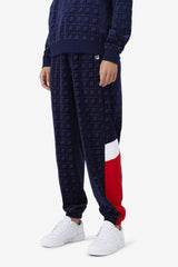 Women Shorts & Pants | FILA Helen Velour Jogger 410 FILA NAVY / FILA RED / WHITE