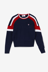 Women Sweatshirts & Hoodies | FILA Frankie Knit Crew 410 FILA NAVY / FILA RED / WHITE