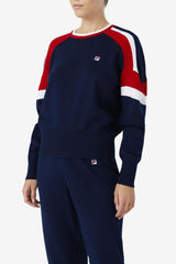 Women Sweatshirts & Hoodies | FILA Frankie Knit Crew 410 FILA NAVY / FILA RED / WHITE