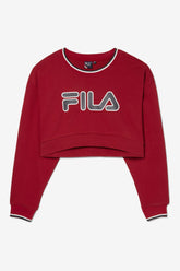 Women Sweatshirts & Hoodies | FILA Heritage Crop Pullover 600 RED