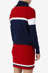 Women Sweatshirts & Hoodies | FILA Jill Cardigan 410 FILA NAVY / FILA RED / WHITE