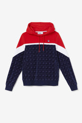 Women Sweatshirts & Hoodies | FILA Lorri Velour Hoodie 410 FILA NAVY / FILA RED / WHITE