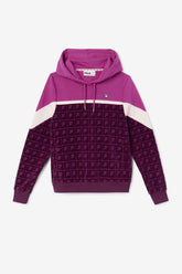 Women Sweatshirts & Hoodies | FILA Lorri Velour Hoodie 894 GRAPE WINE / BATON ROUGE / POTPOURRI