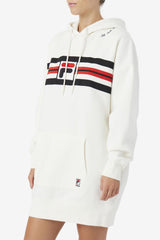 Women Sweatshirts & Hoodies | FILA Stella Hoodie Dress 132 GARDENIA / BLACK / FILA RED