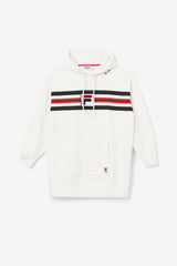 Women Sweatshirts & Hoodies | FILA Stella Hoodie Dress 132 GARDENIA / BLACK / FILA RED