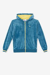 Women Sweatshirts & Hoodies | FILA Tove Velour Full Zip Hoodie 442 BLUE CORAL / BANANA