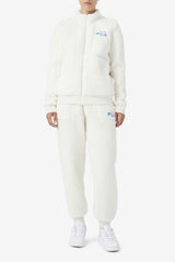 Women Sweatsuits & Tracksuits | FILA Freyja Sherpa Jacket 172 EGRET / JACARANDA / DEEP LAKE