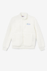 Women Sweatsuits & Tracksuits | FILA Freyja Sherpa Jacket 172 EGRET / JACARANDA / DEEP LAKE
