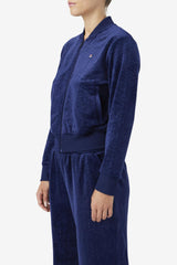 Women Sweatsuits & Tracksuits | FILA Zenaida Velour Track Jacket 410 FILA NAVY