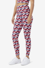 Women Tights & Leggings | FILA Karteras 7/8 Tight 622 FILA RED / FILA NAVY / WHITE