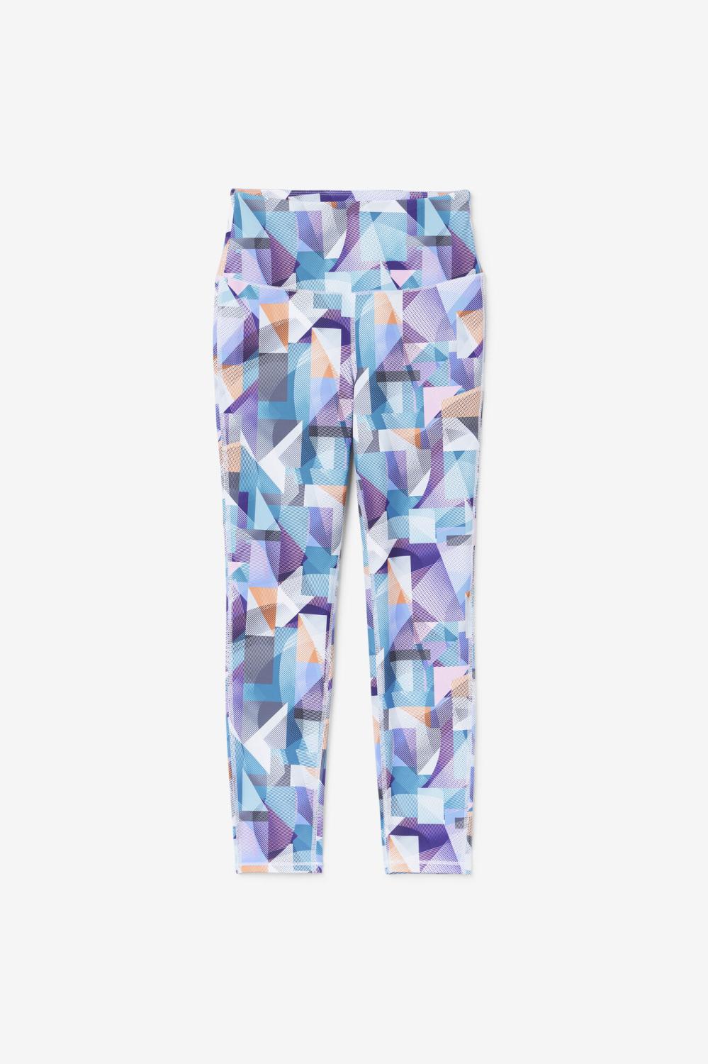 Women Tights & Leggings | FILA Keyla 7/8 Tight 437 GEOPRINT / ORIENT BLUE