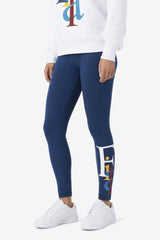 Women Tights & Leggings | FILA Luelle Tight 933 MOONLIT OCEAN / WHITE