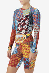 Women Tops & T-Shirts | FILA Birdy Long Sleeve Top 933 MOONLIT OCEAN / RADIANT YELLOW / WHTE