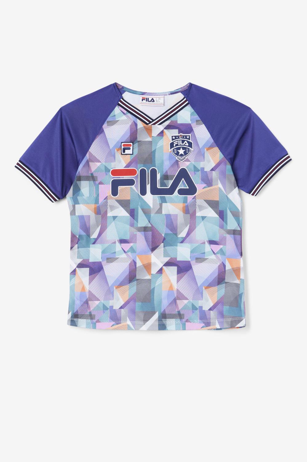 Women Tops & T-Shirts | FILA Fallone Jersey 437 GEOPRINT / ORIENT BLUE