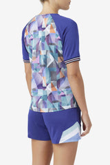Women Tops & T-Shirts | FILA Fallone Jersey 437 GEOPRINT / ORIENT BLUE