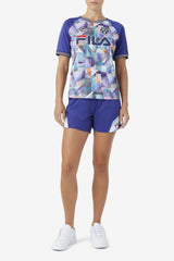 Women Tops & T-Shirts | FILA Fallone Jersey 437 GEOPRINT / ORIENT BLUE