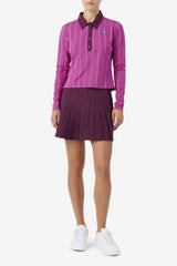 Women Tops & T-Shirts | FILA Jada Long Sleeve Polo 561 BATON ROUGE / POTPOURRI / GRAPE WINE