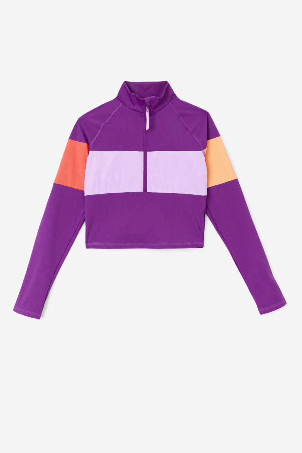 Women Tops & T-Shirts | FILA Jaida Based Layer Half Zip 507 CHARISMA / CROCUS PETAL / CAYENNE